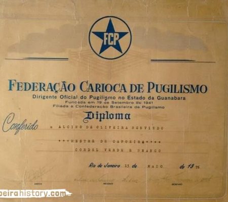 Diploma da Federação Carioca de Pugilismo. Foto do acervo M. Alcino Auê.